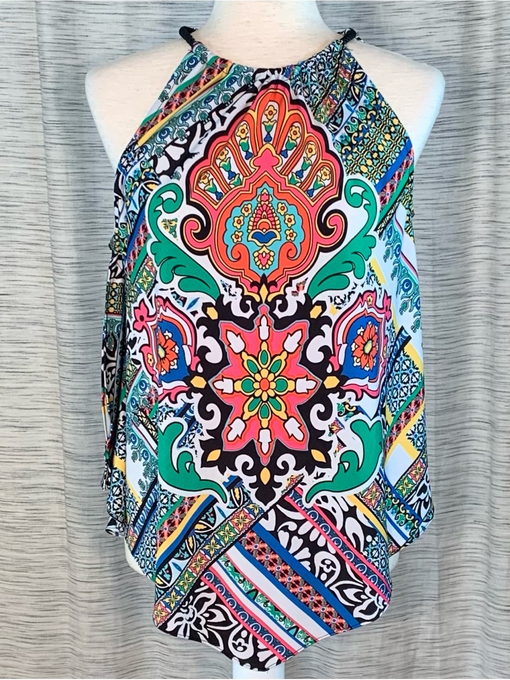 Coco Bianco abstract multicolored sleeveless asymmetric top - Picture 3 of 16